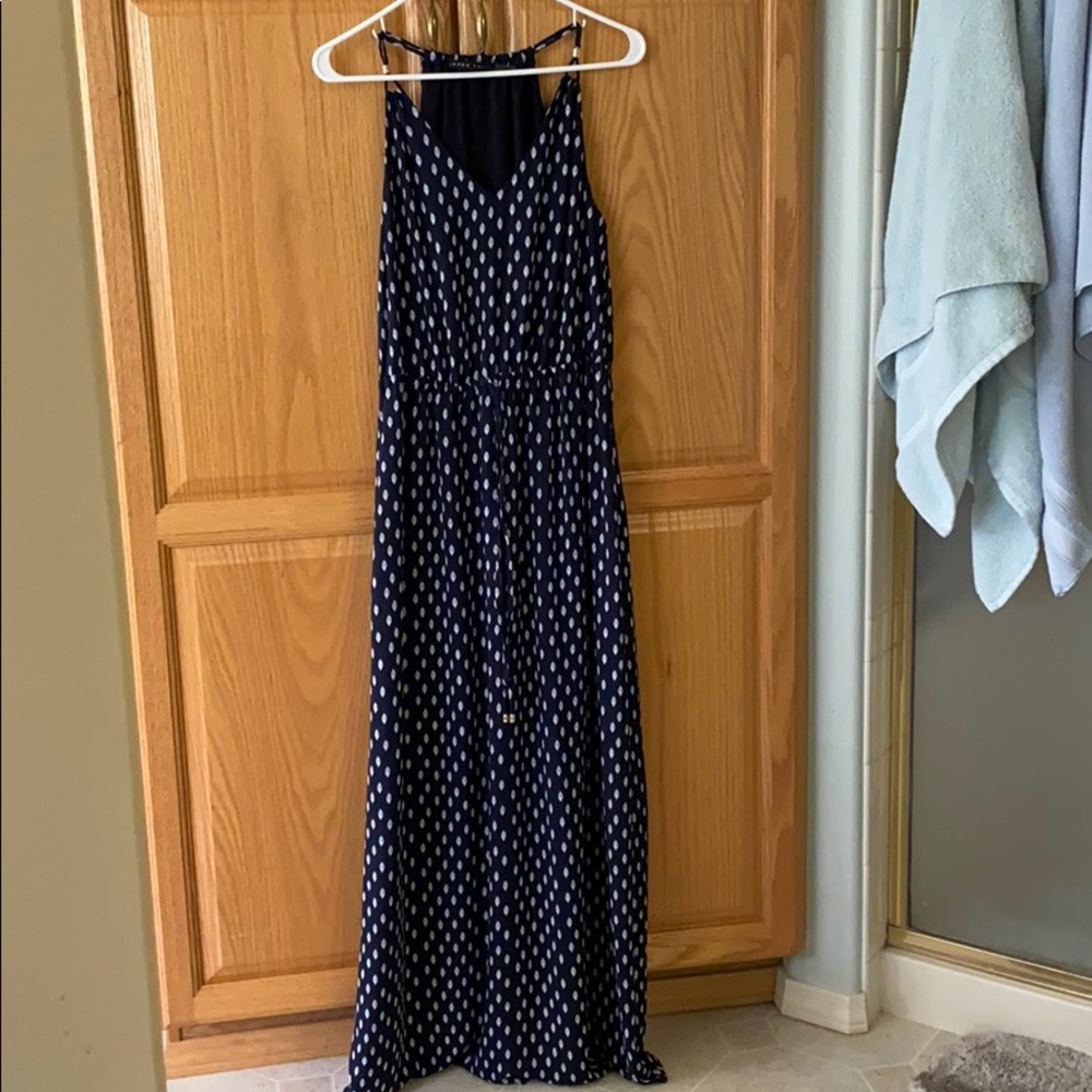 Ivanka Trump Lined Maxi Dress w/cinch waist